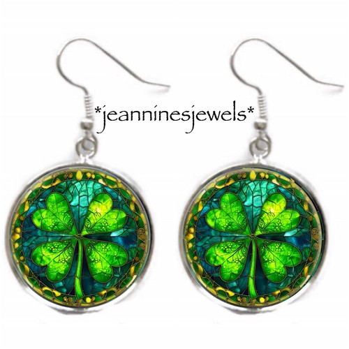 Shamrock charm earrings faux - charm,